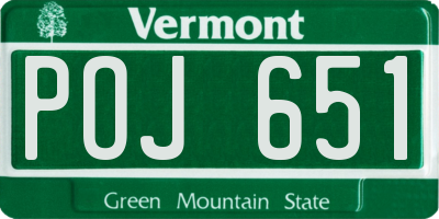 VT license plate POJ651