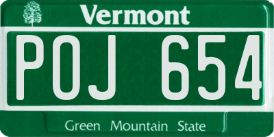 VT license plate POJ654