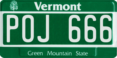 VT license plate POJ666