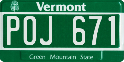 VT license plate POJ671