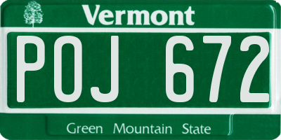 VT license plate POJ672