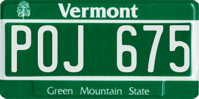 VT license plate POJ675