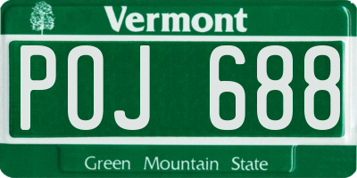 VT license plate POJ688