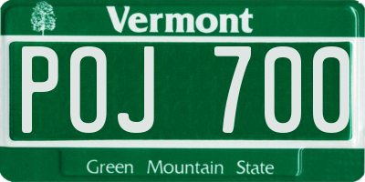VT license plate POJ700
