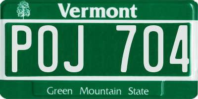 VT license plate POJ704