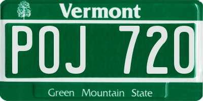 VT license plate POJ720