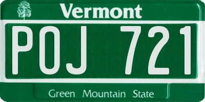 VT license plate POJ721