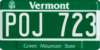 VT license plate POJ723