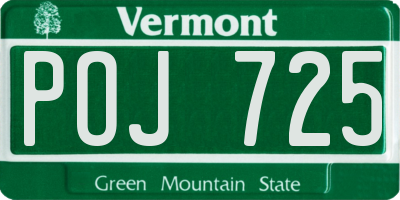VT license plate POJ725