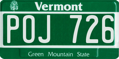 VT license plate POJ726