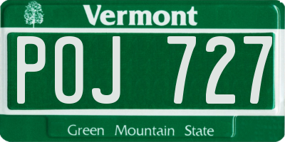 VT license plate POJ727