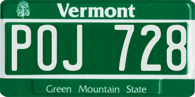 VT license plate POJ728