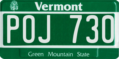 VT license plate POJ730