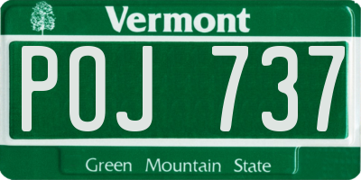 VT license plate POJ737