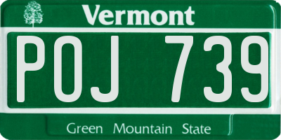 VT license plate POJ739