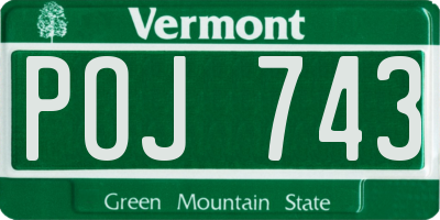 VT license plate POJ743