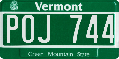 VT license plate POJ744