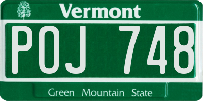 VT license plate POJ748