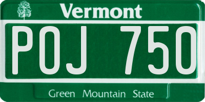 VT license plate POJ750