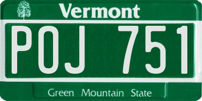 VT license plate POJ751
