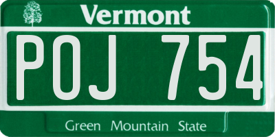 VT license plate POJ754