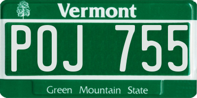 VT license plate POJ755