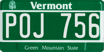 VT license plate POJ756