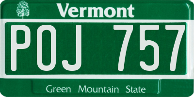 VT license plate POJ757