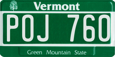 VT license plate POJ760