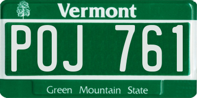 VT license plate POJ761
