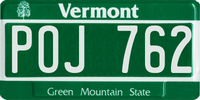 VT license plate POJ762