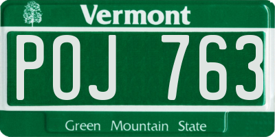 VT license plate POJ763