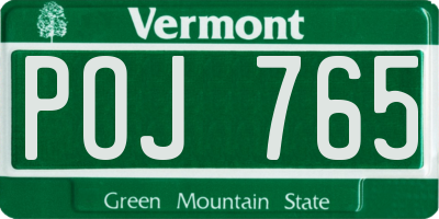 VT license plate POJ765