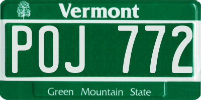 VT license plate POJ772