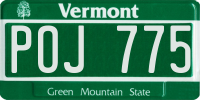 VT license plate POJ775