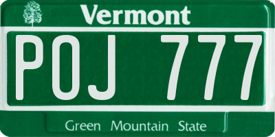 VT license plate POJ777