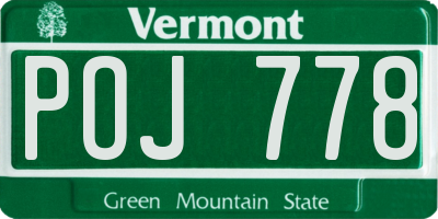 VT license plate POJ778