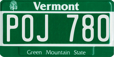 VT license plate POJ780