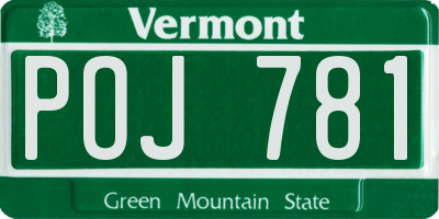 VT license plate POJ781