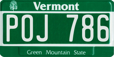 VT license plate POJ786