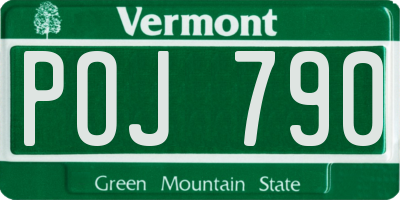 VT license plate POJ790