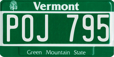 VT license plate POJ795