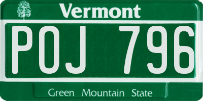VT license plate POJ796