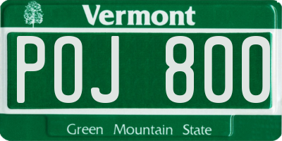 VT license plate POJ800