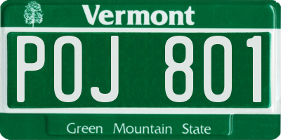 VT license plate POJ801