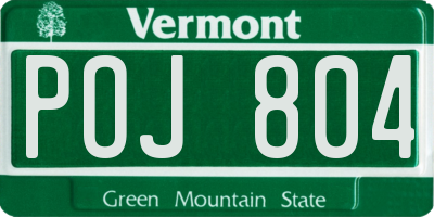 VT license plate POJ804