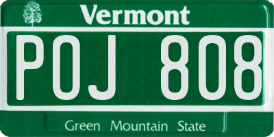 VT license plate POJ808