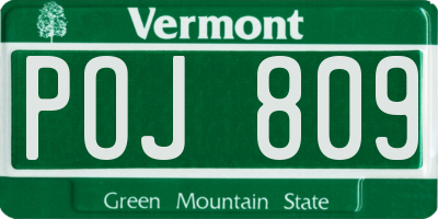 VT license plate POJ809