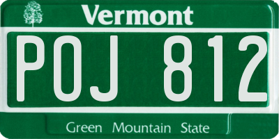 VT license plate POJ812