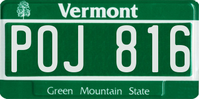 VT license plate POJ816